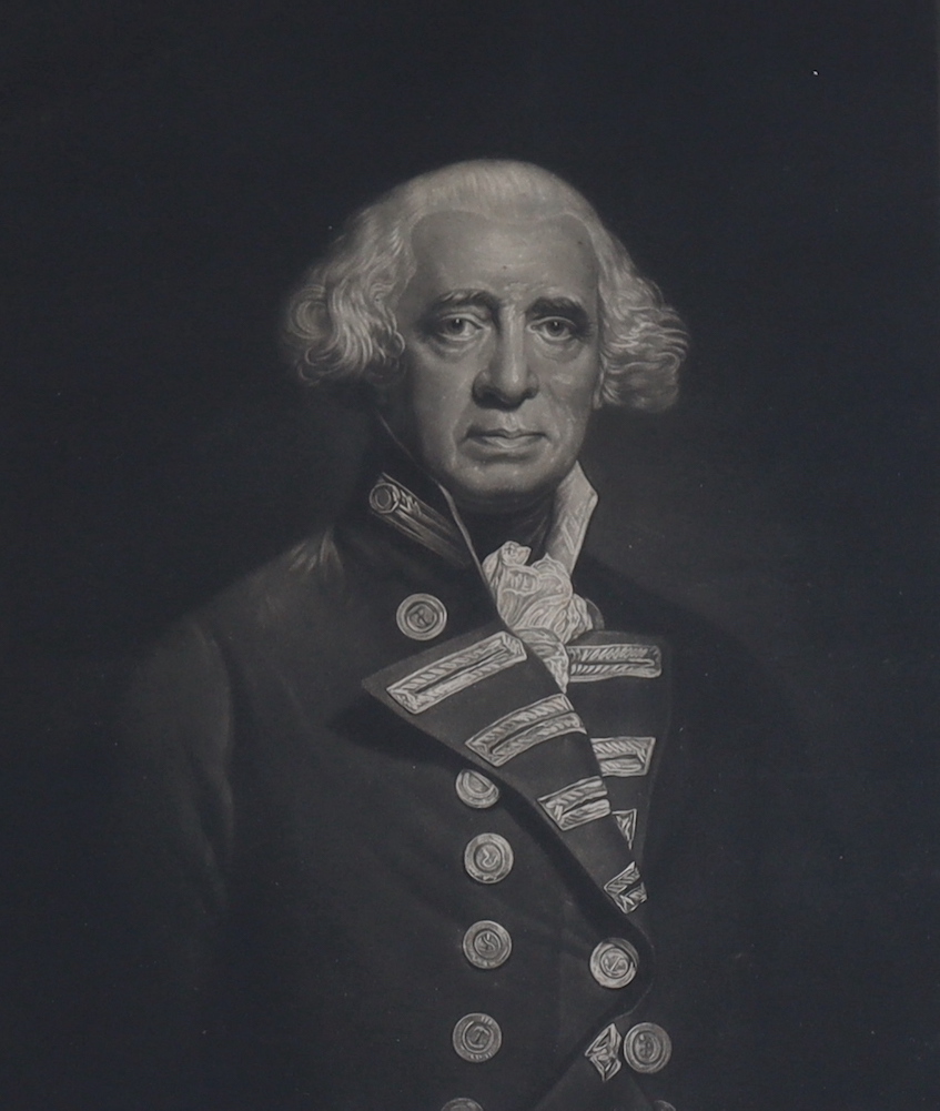Robert Dunkarton after John Singleton Copley R.A., mezzotint, 'The Right Honourable Earl Howe', published by Copley 1794, visible sheet 55 x 40cm